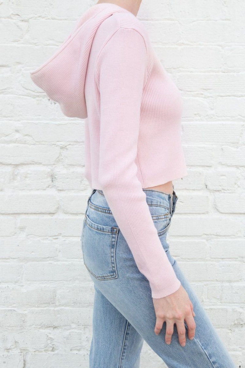 Sweat a Capuche Brandy Melville Arden Crop Rose | FYE-07782171